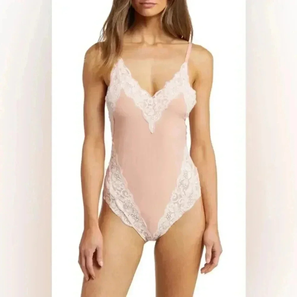 We Are HAH Free People Back Off Bodysuit Copper Rose XS NWT